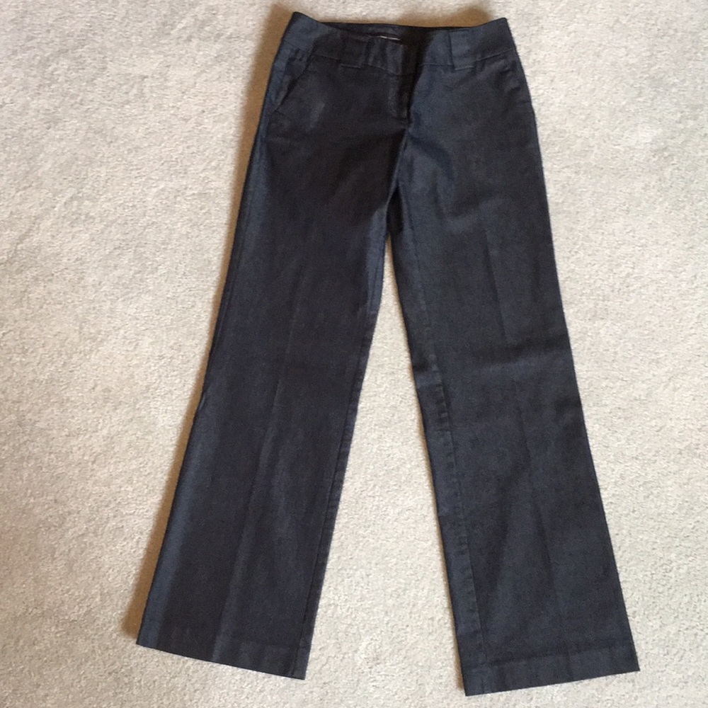 Dark chambray wide leg trousers